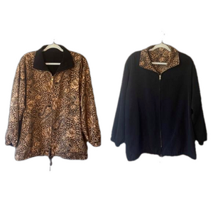 Vintage Something Special Paisley Animal Print Reversible Jacket Size 2X/3X